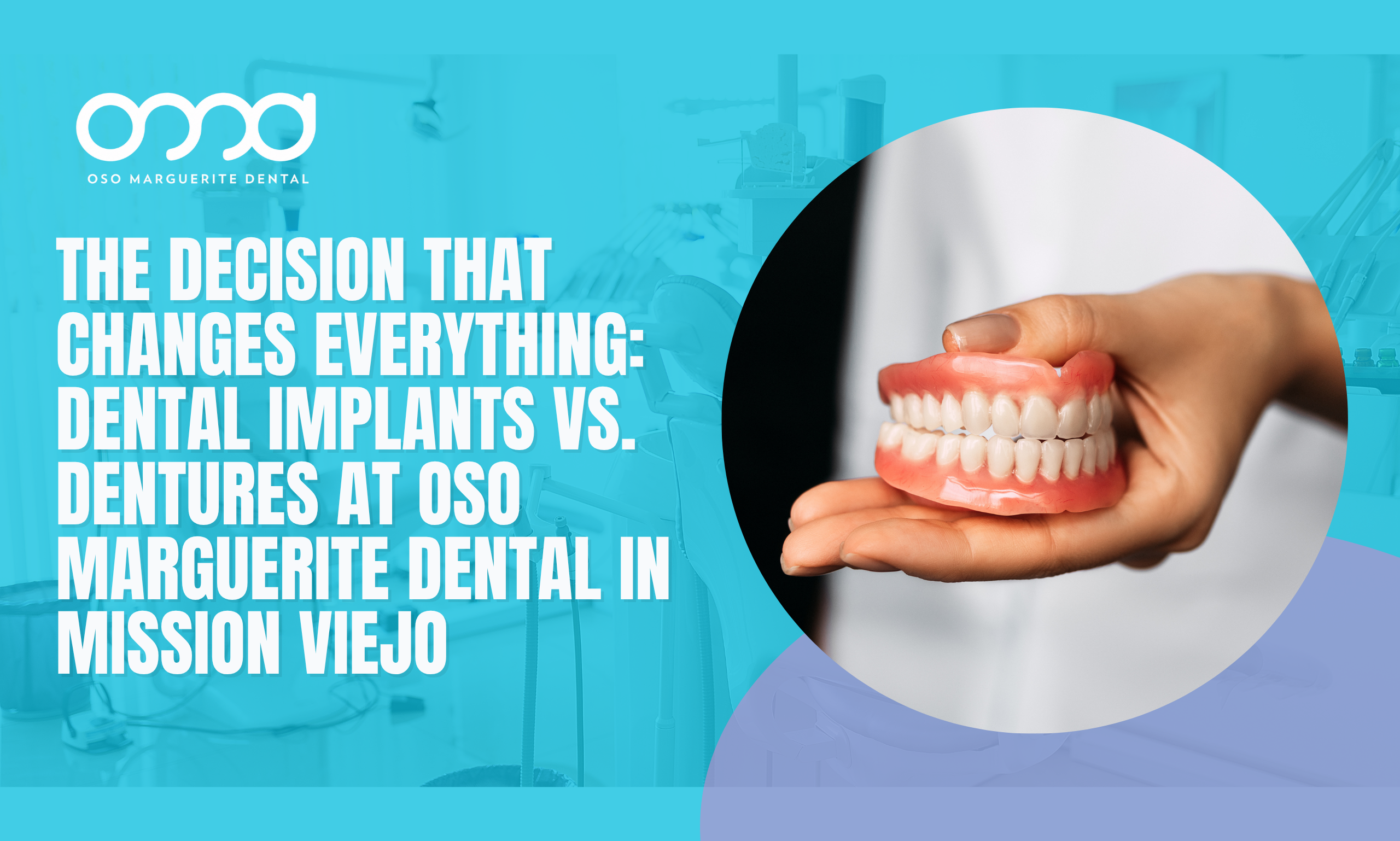 Dental implant vs dentures comparison showing titanium post and crown in the jawbone
