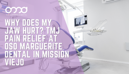 Jaw pain dentist in Mission Viejo examining a patient for TMJ disorder symptoms