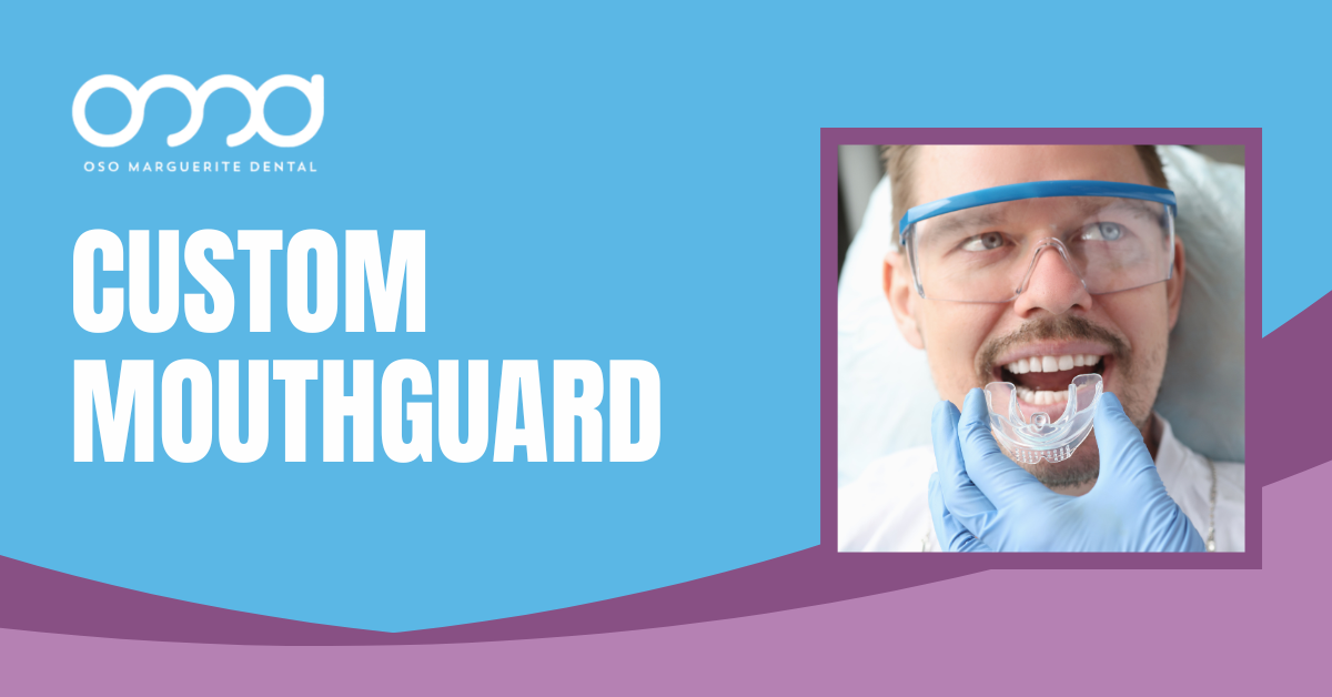 Dentist fitting a custom night guard in a patient's mouth