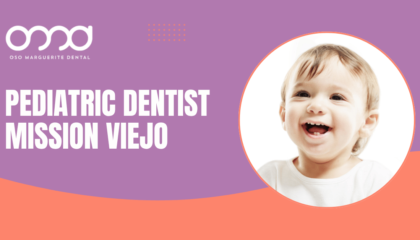 Smiling toddler on a header graphic about a child's first dentist visit