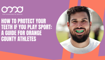 athlete wearing a green sport mouthguard on an outdoor field