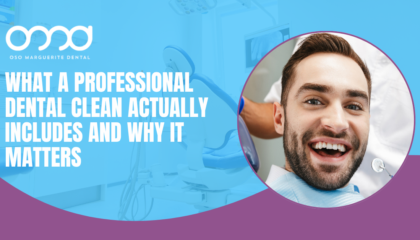 a man in a dental chair during a professional dental cleaning